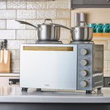 Cooks Professional Mini Oven | 28 Litre with 2 Hobs | Powerful 3200W | Grey Nordic