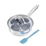 Cooks Professional 4 Cup Stainless Steel Egg Poacher Pan with Spatula