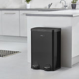 Cooks Professional Dual Recycle Kitchen Pedal Bin 60L | Dual Pedal | 2 x 30L Removable Compartments | Black