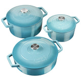 Cooks Professional Set of 5 Cast Iron | Teal