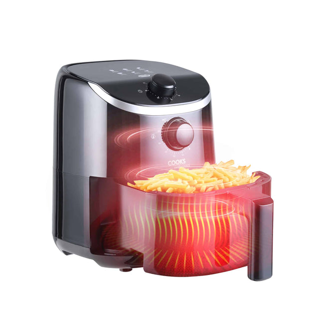 Cooks Professional Compact Air Fryer | 2L Capacity | 900W | Manual Timer and Temperature Control