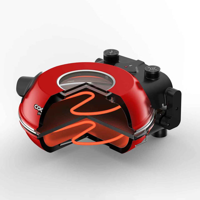 Cooks Professional Electric Pizza Oven Set | Red
