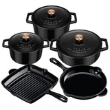 Cooks Professional Set of 5 Cast Iron | Black