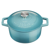 Cooks Professional 20cm Cast Iron Casserole | Teal