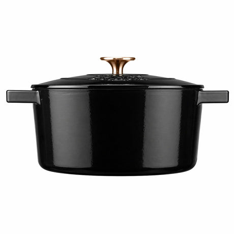 Cooks Professional 26cm Cast Iron Casserole | Black