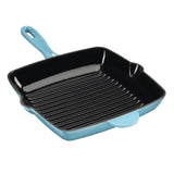 Cook Professional Cast Iron Frying Pan & Skillet 2 Piece Set | Teal