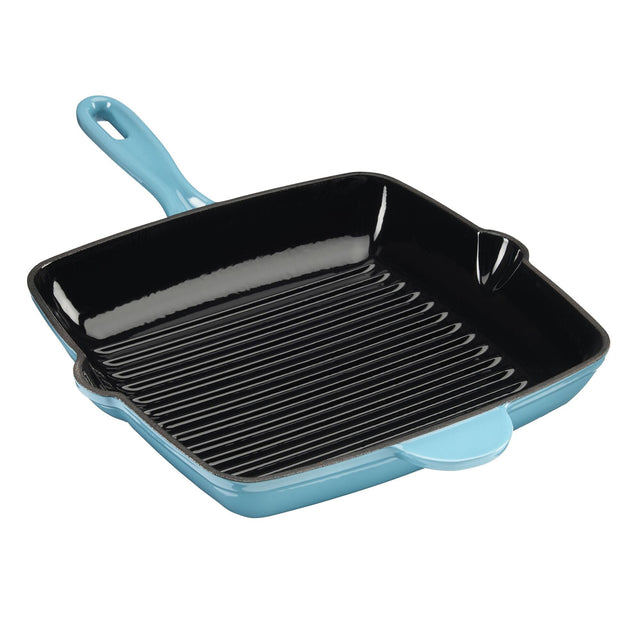 Cook Professional Cast Iron Frying Pan & Skillet 2 Piece Set | Teal