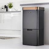 Cooks Professional Recycling Sensor Bin | 75L | 3 Compartments plus Food Caddy | Stainless Steel | Black and Copper