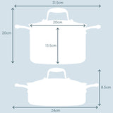 Cooks Professional Tri-Ply 8 Piece Cookware Set