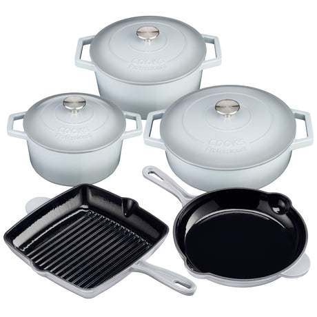 Cooks Professional Set of 5 Cast Iron | Grey