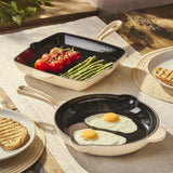 Cook Professional Cast Iron Frying Pan & Skillet 2 Piece Set | Ivory