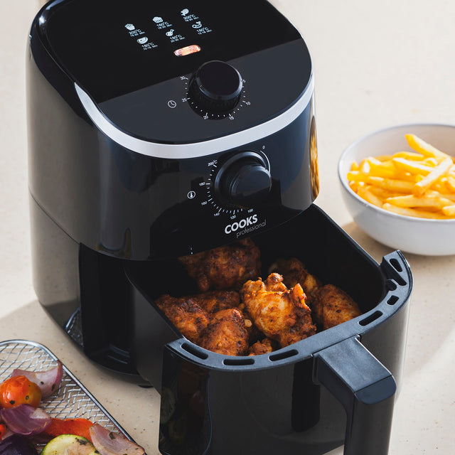 Cooks Professional Compact Air Fryer | 2L Capacity | 900W | Manual Timer and Temperature Control