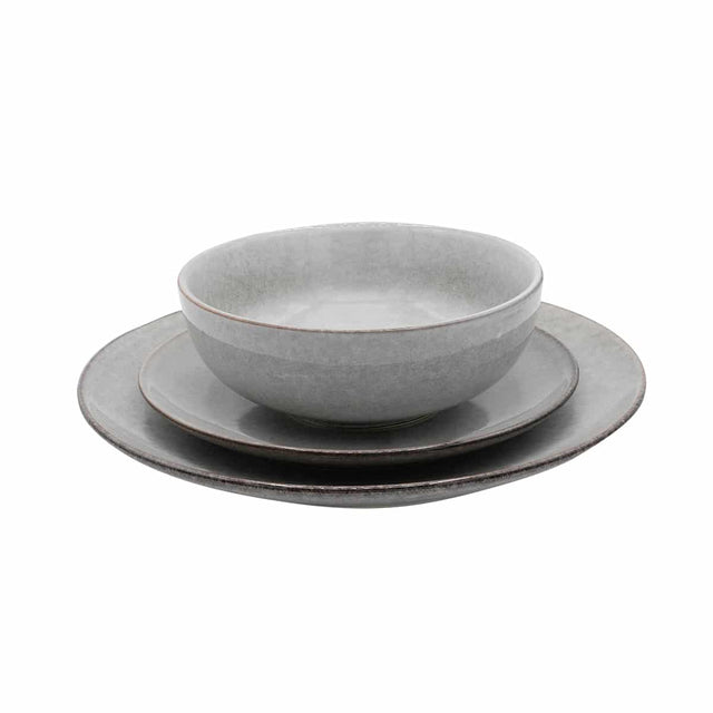 Cooks Professional Nordic Stoneware 20cm Side Plates | Set of 4 | Reactive Glaze | Grey