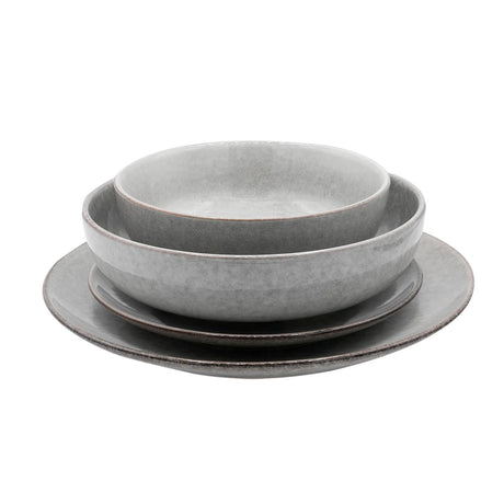 Cooks Professional Nordic Stoneware 20cm Side Plates | Set of 4 | Reactive Glaze | Grey