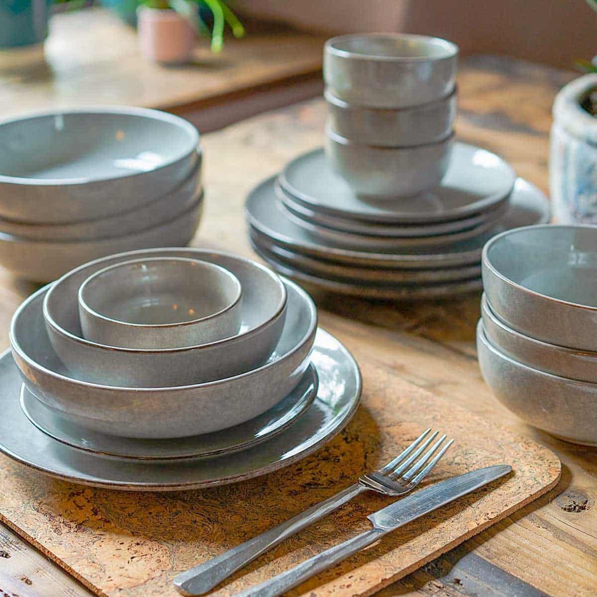 Cooks Professional Set of 4 Nordic Stoneware Side Plates | Grey