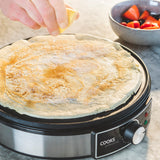 Cooks Professional Electric Crepe and Pancake Maker | Non Stick 30cm Hot Plate | 1300W | Silver