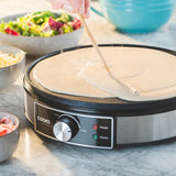 Cooks Professional Electric Crepe and Pancake Maker | Non Stick 30cm Hot Plate | 1300W | Silver