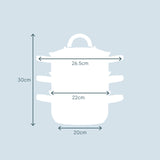 Cooks Professional 3 Tier Stainless Steel Steamer | 20cm
