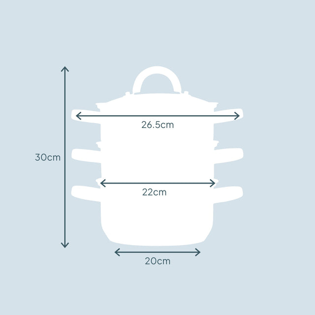 Cooks Professional 3 Tier Stainless Steel Steamer | 20cm