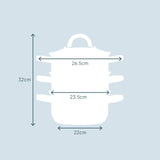 Cooks Professional 3 Tier Stainless Steel Steamer | 22cm