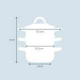 Cooks Professional 3 Tier Stainless Steel Steamer | 24cm