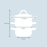 Cooks Professional 3 Tier Stainless Steel Steamer | 16cm