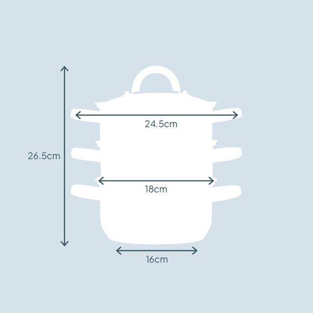 Cooks Professional 3 Tier Stainless Steel Steamer | 16cm