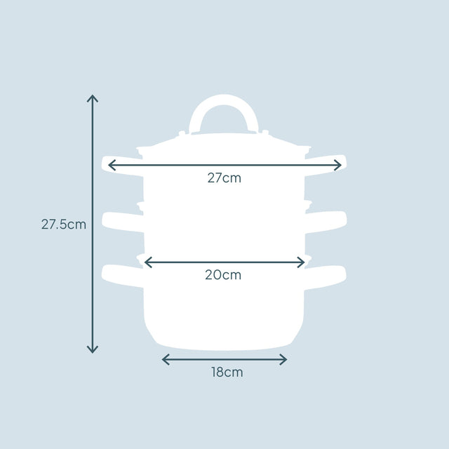 Cooks Professional 3 Tier Stainless Steel Steamer | 18cm