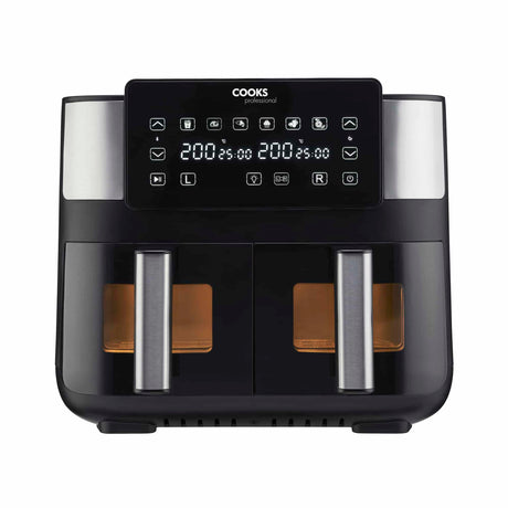 Cooks Professional 8L Dual Air Fryer with Glass Drawers