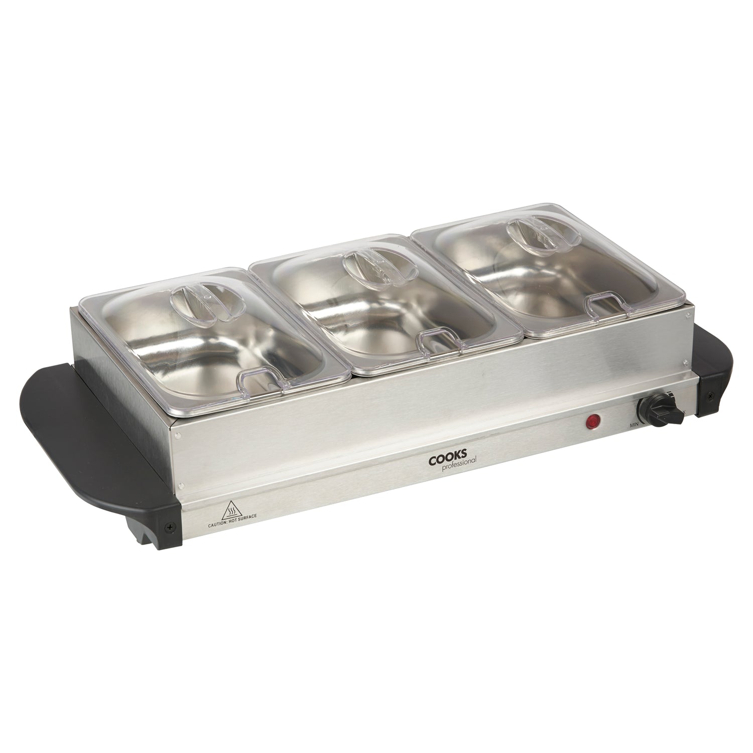 Cooks Professional 3 Section Buffet Warmer | 4.5L | Silver