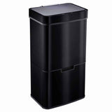 Cooks Professional Recycling Sensor Bin | 75L | 3 Compartments plus Food Caddy | Stainless Steel | Black