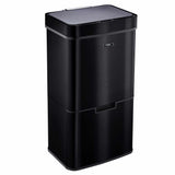 Cooks Professional Recycling Sensor Bin | 75L | 3 Compartments plus Food Caddy | Stainless Steel | Black