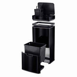 Cooks Professional Recycling Sensor Bin | 75L | 3 Compartments plus Food Caddy | Stainless Steel | Black