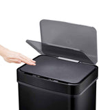 Cooks Professional Recycling Sensor Bin | 75L | 3 Compartments plus Food Caddy | Stainless Steel | Black
