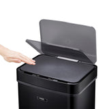 Cooks Professional Recycling Sensor Bin | 75L | 3 Compartments plus Food Caddy | Stainless Steel | Black