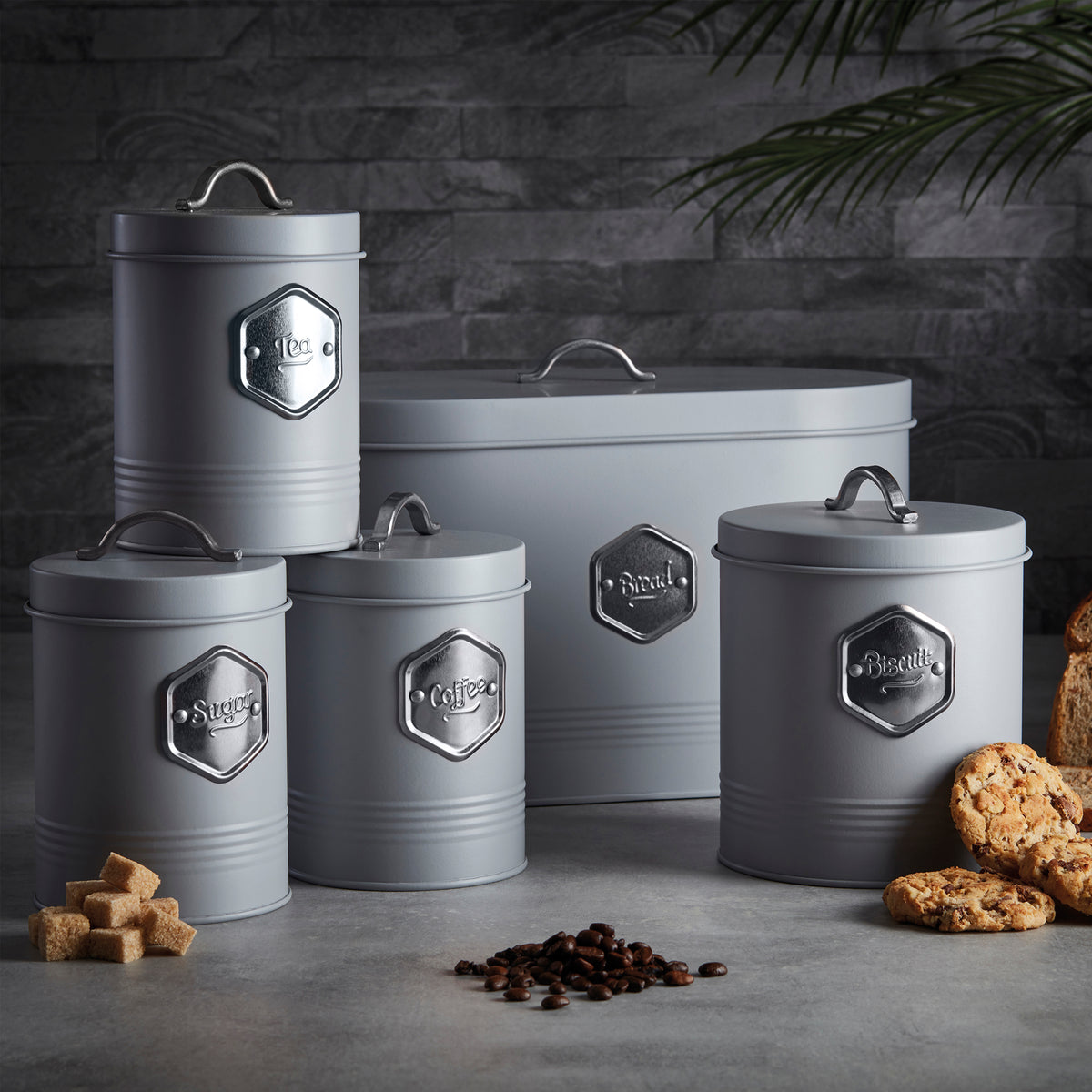 Cooks Professional 5 Piece Kitchen Storage Set | Grey / Silver ...