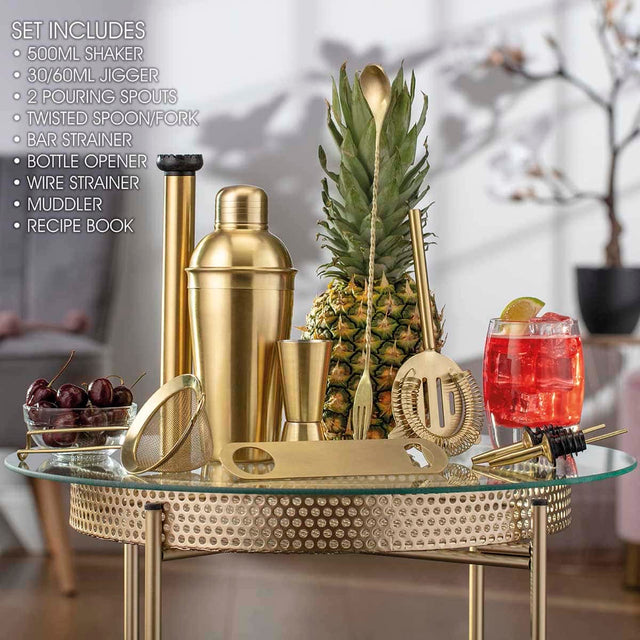 Cooks Professional 10-Piece Cocktail Set | Stainless Steel | Gold