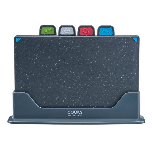 Cooks Professional 4 Piece Index Chopping Board Set | Grey