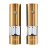 Cooks Professional Rechargeable Salt and Pepper Mill Set with Bamboo Base | Copper