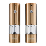 Cooks Professional Rechargeable Salt and Pepper Mill Set with Bamboo Base | Copper