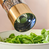 Cooks Professional Rechargeable Salt and Pepper Mill Set with Bamboo Base | Copper