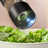 Cooks Professional Rechargeable Salt and Pepper Mill Set with Bamboo Base | Black