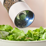 Cooks Professional Rechargeable Salt and Pepper Mill Set with Bamboo Base | Black and White