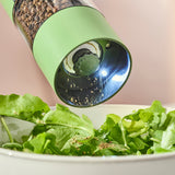 Cooks Professional Rechargeable Salt and Pepper Mill Set with Bamboo Base | Green