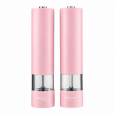 Cooks Professional Electric Salt and Pepper Mill Set with Bamboo Base | Pink