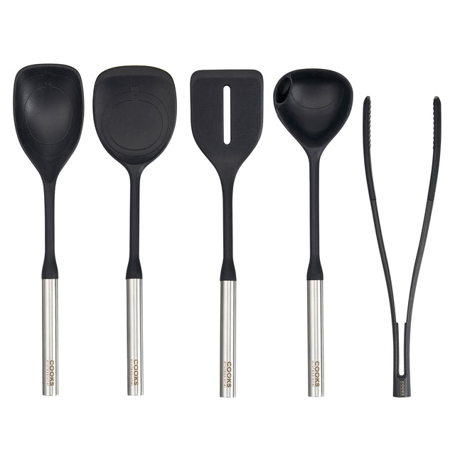 Cooks Professional 5 Piece Silicone Utensil Set with Stainless Steel Handles