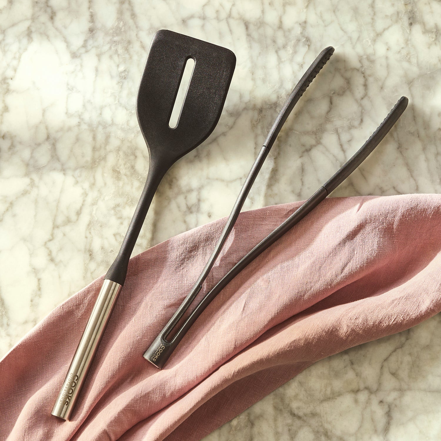 Cooks Professional 2 Piece Silicone Utensil Set with Stainless Steel Handles