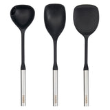 Cooks Professional 3 Piece Silicone Utensil Set with Stainless Steel Handles