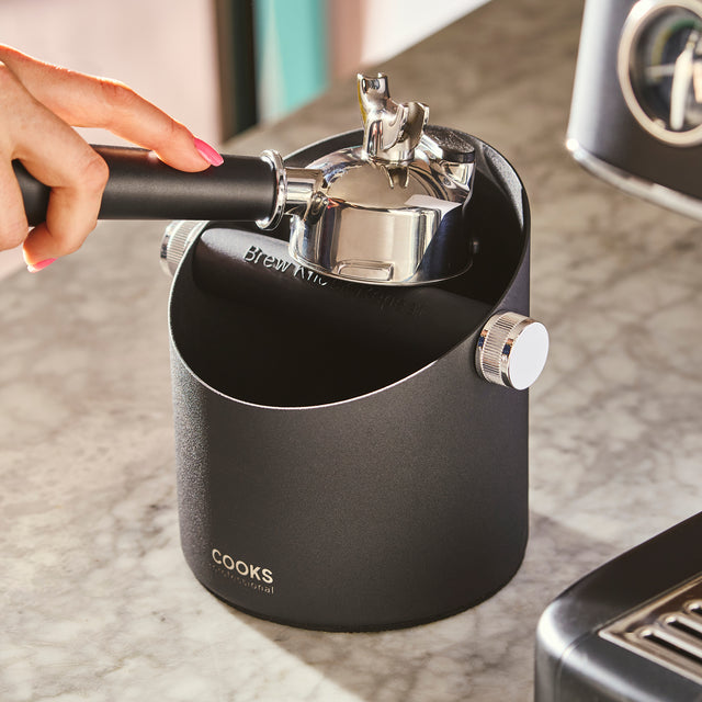 Cooks Professional Steel Espresso Knock Box | Black
