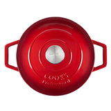 Cooks Professional Cast Iron Casserole 20cm | 2.8L Capacity | Enamelled Inside and Out | Graduated Red